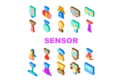 sensor module iot wireless icons set vector Product Image 1