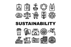 sustainability eco friendliness icons set vector Product Image 1