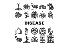 incurable disease icons set vector Product Image 1
