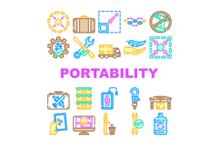 portability convenience product icons set vector Product Image 1