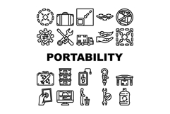 portability convenience product icons set vector Product Image 1