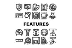 additional features product icons set vector Product Image 1