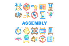 assembly setup product icons set vector Product Image 1