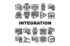Smart home system integration automation technology icons co Product Image 1