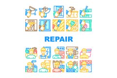 Repair And Maintenance Service Icons Set Vector Product Image 1
