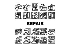Repair And Maintenance Service Icons Set Vector Product Image 1