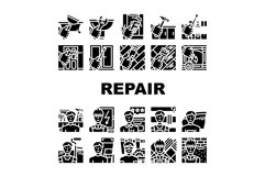 Repair And Maintenance Service Icons Set Vector Product Image 1