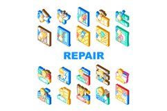 Repair And Maintenance Service Icons Set Vector Product Image 1