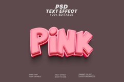 PSD 3d Pink text effect style Product Image 1