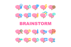 brainstorm ideas creativity icons set vector Product Image 1