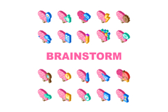 brainstorm ideas creativity icons set vector Product Image 1