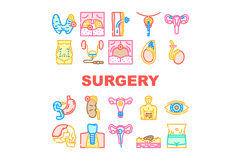 surgery hospital operation icons set vector Product Image 1