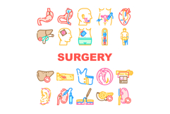 surgery doctor scalpel icons set vector Product Image 1