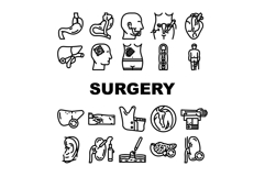 surgery doctor scalpel icons set vector Product Image 1