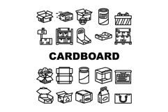 cardboard packaging sustainable icons set vector Product Image 1