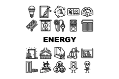 energy conservation efficiency icons set vector Product Image 1