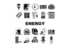 energy conservation efficiency icons set vector Product Image 1