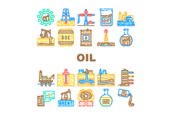 oil industry petroleum refinery icons set vector Product Image 1