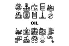 oil industry petroleum refinery icons set vector Product Image 1