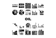 oil industry petroleum drilling icons set vector Product Image 1