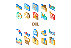 oil industry petroleum drilling icons set vector Product Image 1