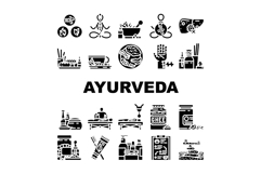 ayurveda wellness balance dosha icons set vector Product Image 1