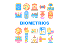 biometrics authentication scan icons set vector Product Image 1