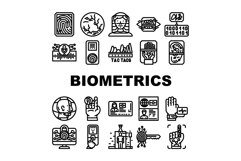 biometrics authentication scan icons set vector Product Image 1