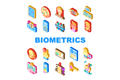 biometrics authentication scan icons set vector Product Image 1
