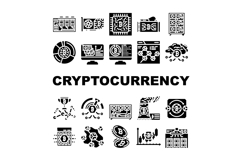 cryptocurrency mining wallet icons set vector Product Image 1