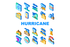hurricane cyclone storm wind icons set vector Product Image 1