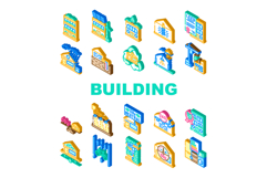 green building sustainability eco icons set vector Product Image 1