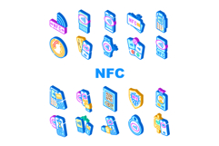 nfc technology contactless icons set vector Product Image 1
