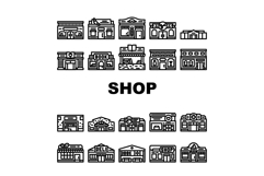 shop store retail purchase sale icons set vector Product Image 1
