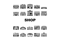 shop store retail purchase sale icons set vector Product Image 1