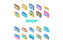 shop store retail purchase sale icons set vector Product Image 1