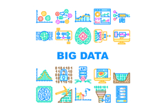 big data analytics hadoop icons set vector Product Image 1