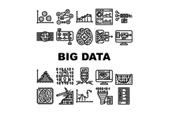 big data analytics hadoop icons set vector Product Image 1