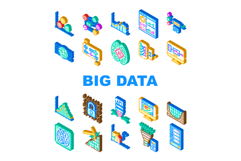 big data analytics hadoop icons set vector Product Image 1
