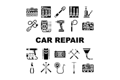 car repair tools icons set vector Product Image 1