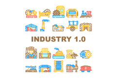 industry 1 industrialization icons set vector Product Image 1