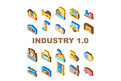industry 1 industrialization icons set vector Product Image 1