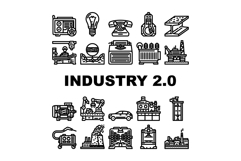industry 2 automation icons set vector Product Image 1