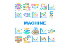 machine learning algorithm model icons set vector Product Image 1