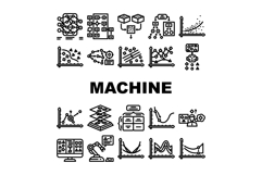machine learning algorithm model icons set vector Product Image 1