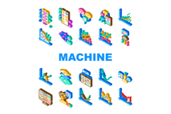 machine learning algorithm model icons set vector Product Image 1