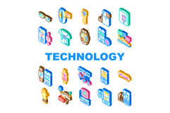 wearable technologies sensor icons set vector Product Image 1
