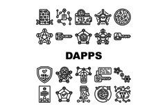 decentralized applications dapps icons set vector Product Image 1