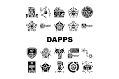 decentralized applications dapps icons set vector Product Image 1