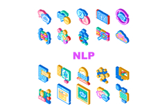 natural language processing nlp icons set vector Product Image 1